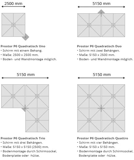 Prostor P6 Quadratisch Varianten
